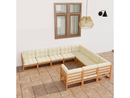 Brown Pine Wood Outdoor Furniture Set - dlz1766461270023