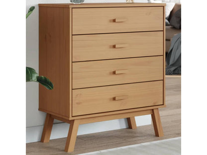 Brown Pine Wood Wardrobe