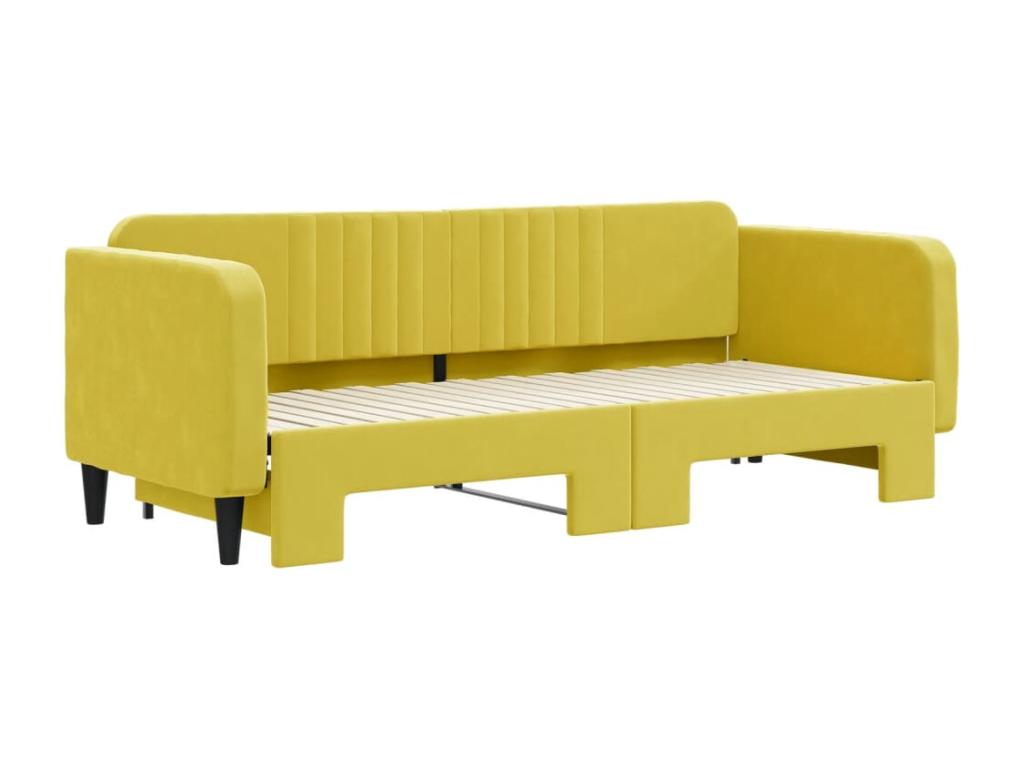 Yellow Velvet Bed, 80 x 200 cm