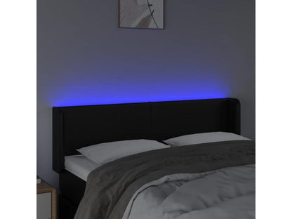 Black Faux Leather Bed, 147 x 16 x 78 cm