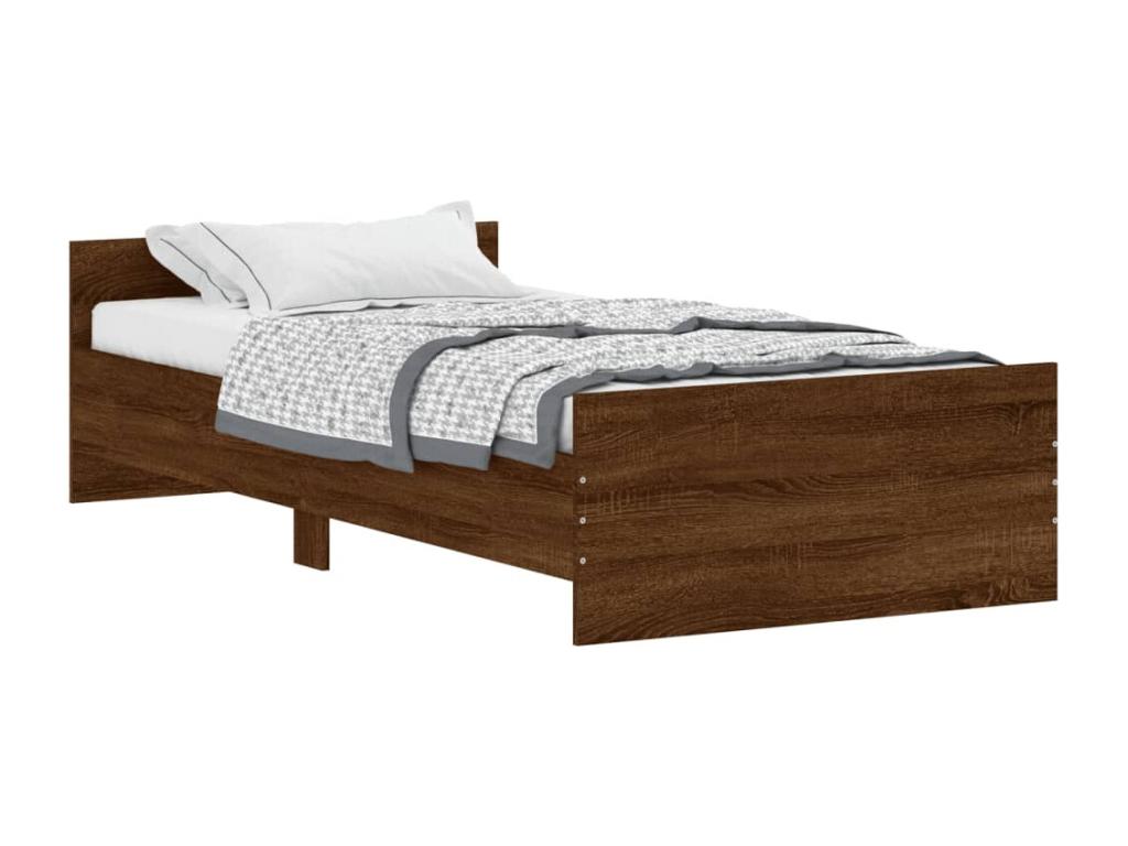 Brown Engineered Wood Bed Frame, 100 x 200 cm