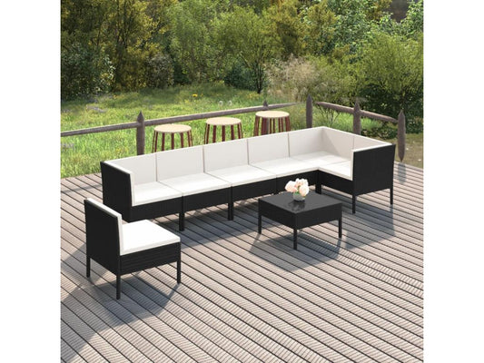 Black Woven Resin Wicker Outdoor Furniture Set - dlz1766460881102