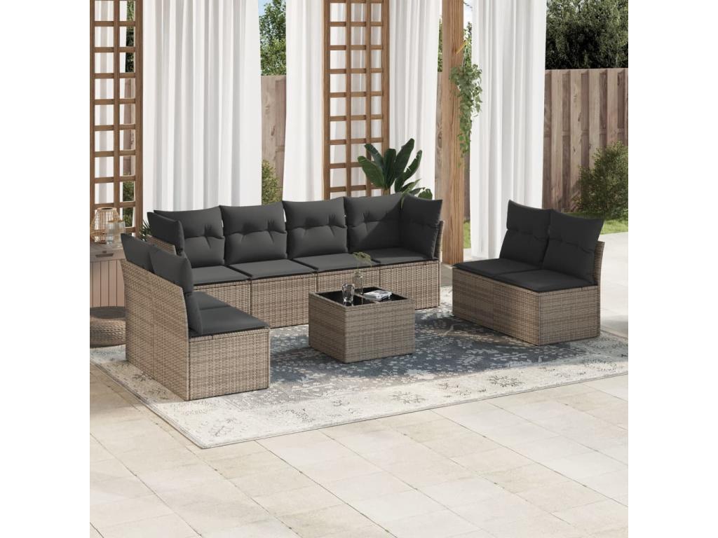 Gray Woven Resin Wicker Outdoor Furniture Set - dlz1766461840775