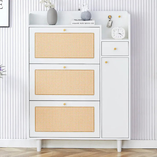 Modern minimalist Storage Cabinet, Japanese rattan shoe Cabinet