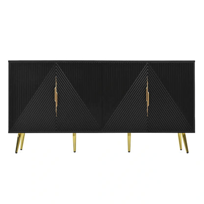 Stylish Sideboard with Wave Geometric Design, Conical Legs, Adjustable, Suitable for Study, Entryway and Living Room