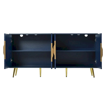 Stylish Sideboard with Wave Geometric Design, Conical Legs, Adjustable, Suitable for Study, Entryway and Living Room