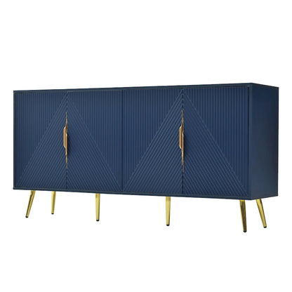 Stylish Sideboard with Wave Geometric Design, Conical Legs, Adjustable, Suitable for Study, Entryway and Living Room