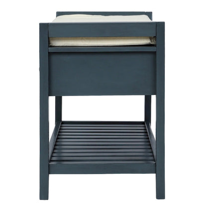Shoe Rack with Cushioned Seat and Drawers, Multipurpose Entryway Storage Bench