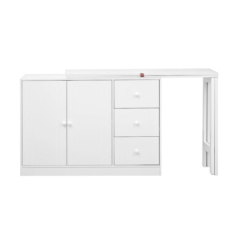 Innovative Sideboard with 2-Door,3-Drawer Design and Adjustable Pull-Out Top for Flexible Use,for Entrance and Living Room