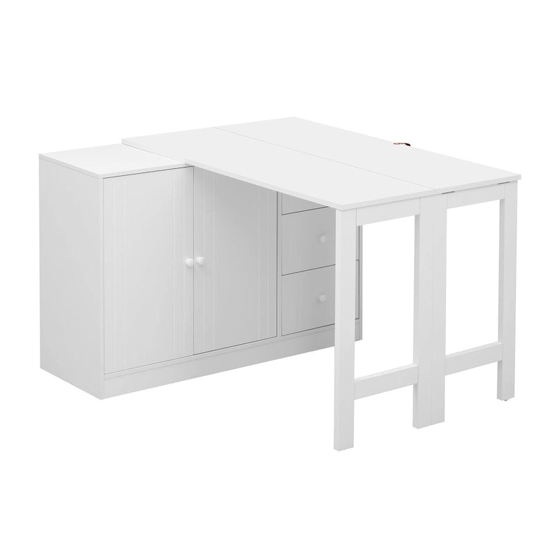 Innovative Sideboard with 2-Door,3-Drawer Design and Adjustable Pull-Out Top for Flexible Use,for Entrance and Living Room