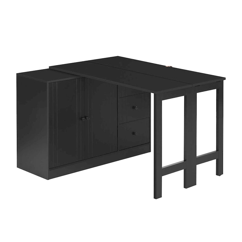 Innovative Sideboard with 2-Door,3-Drawer Design and Adjustable Pull-Out Top for Flexible Use,for Entrance and Living Room