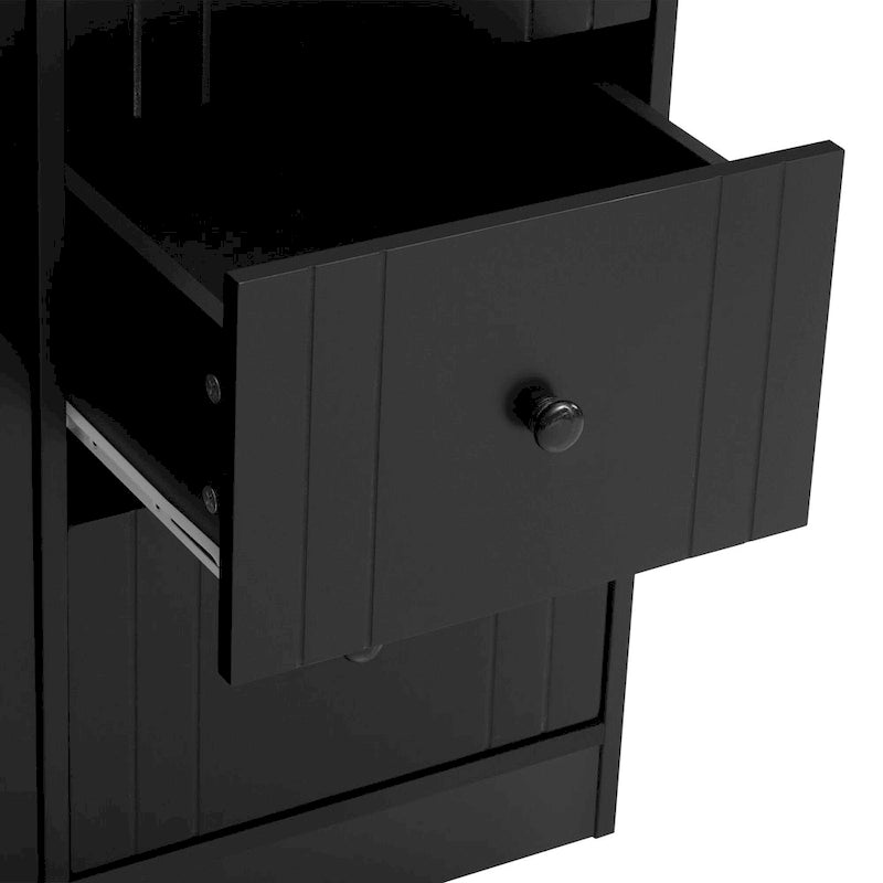 Innovative Sideboard with 2-Door,3-Drawer Design and Adjustable Pull-Out Top for Flexible Use,for Entrance and Living Room