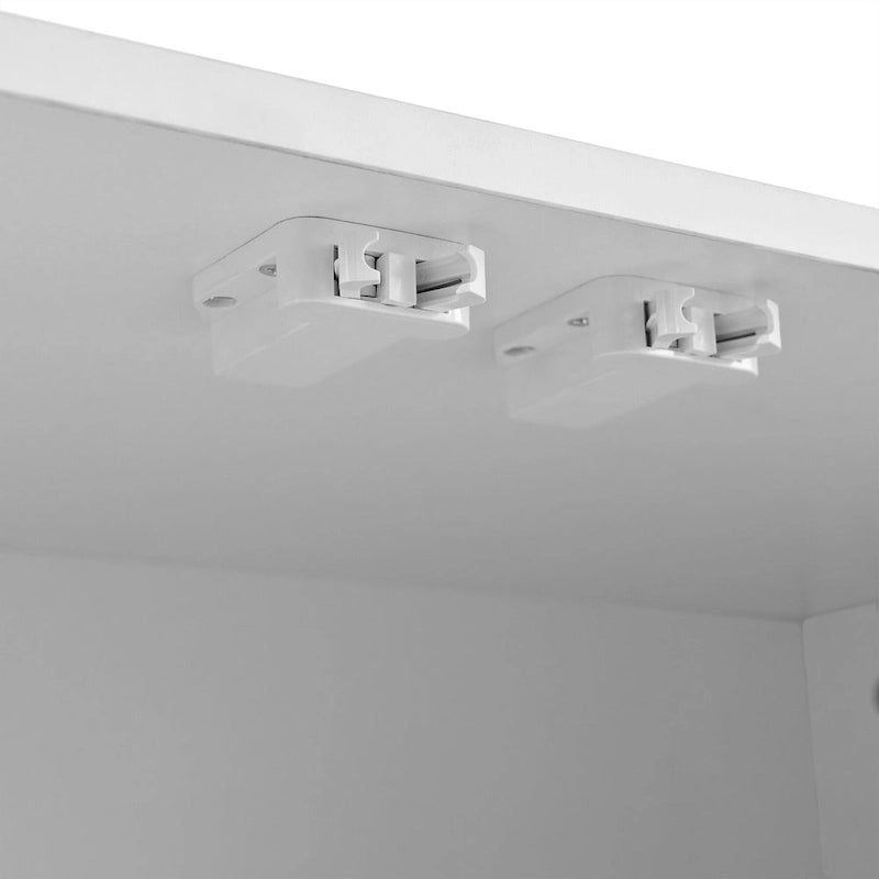 Shoe Cabinet with 5 Solid Wood Legs, Sideboard Buffet Cabinet with Fluted Doors, 4-Door Storage Cabinet with Adjustable Shelves