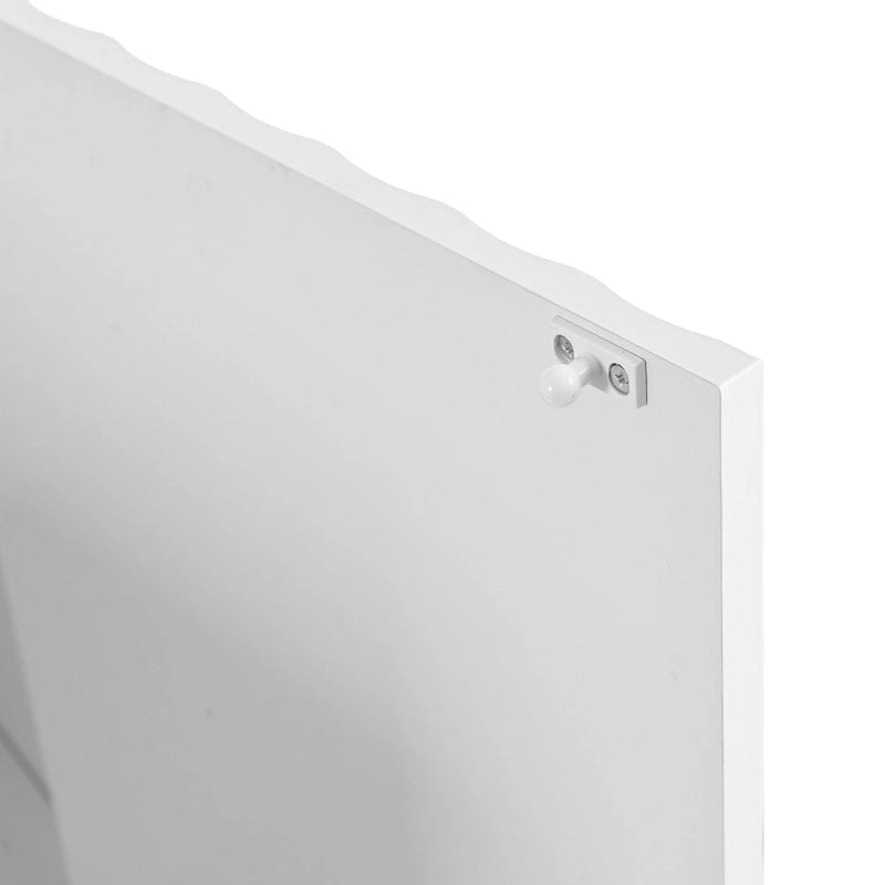 Shoe Cabinet with 5 Solid Wood Legs, Sideboard Buffet Cabinet with Fluted Doors, 4-Door Storage Cabinet with Adjustable Shelves