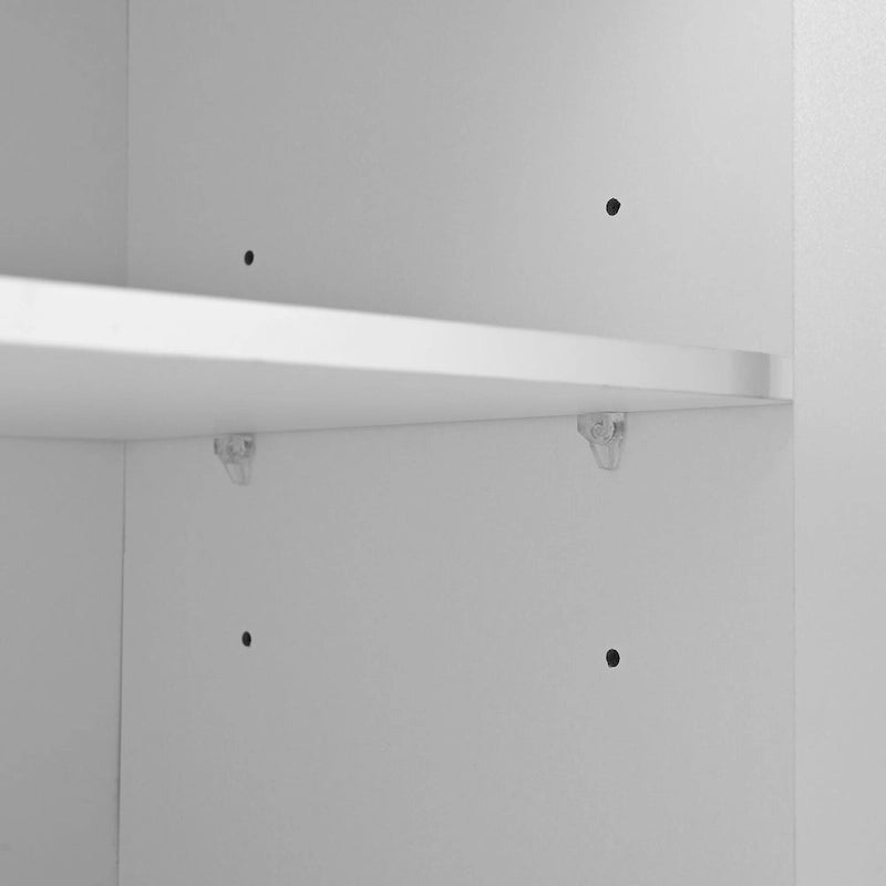 Shoe Cabinet with 5 Solid Wood Legs, Sideboard Buffet Cabinet with Fluted Doors, 4-Door Storage Cabinet with Adjustable Shelves