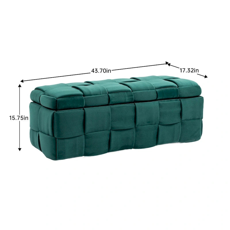 Storage Ottoman,Bedroom End Bench,Upholstered Fabric Storage Ottoman
