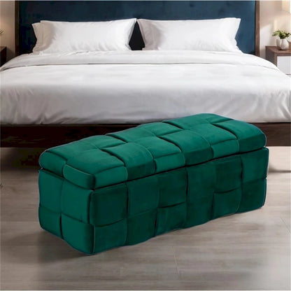 Storage Ottoman,Bedroom End Bench,Upholstered Fabric Storage Ottoman