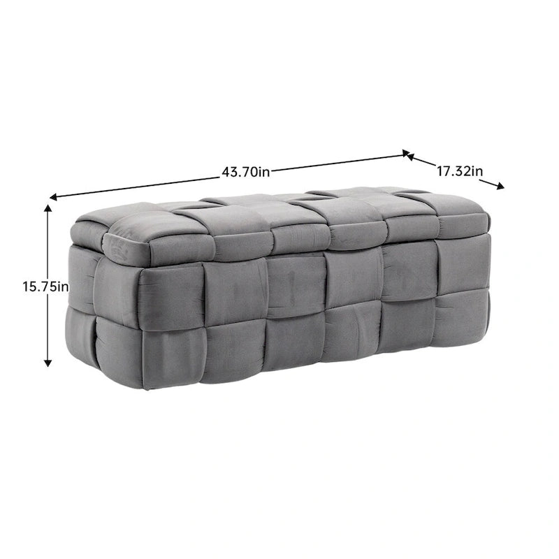 Storage Ottoman,Bedroom End Bench,Upholstered Fabric Storage Ottoman