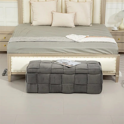 Storage Ottoman,Bedroom End Bench,Upholstered Fabric Storage Ottoman