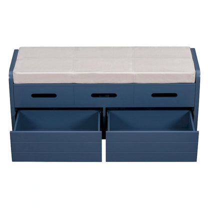 Rustic Storage Bench with 2 Drawers,Hidden Storage Space,Shoe Bench