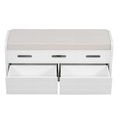 Rustic Storage Bench with 2 Drawers,Hidden Storage Space,Shoe Bench