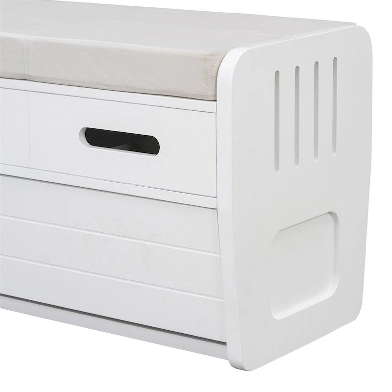 Rustic Storage Bench with 2 Drawers,Hidden Storage Space,Shoe Bench