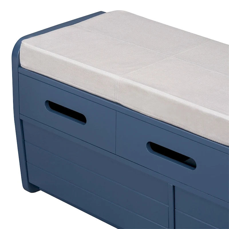 Rustic Storage Bench with 2 Drawers,Hidden Storage Space,Shoe Bench