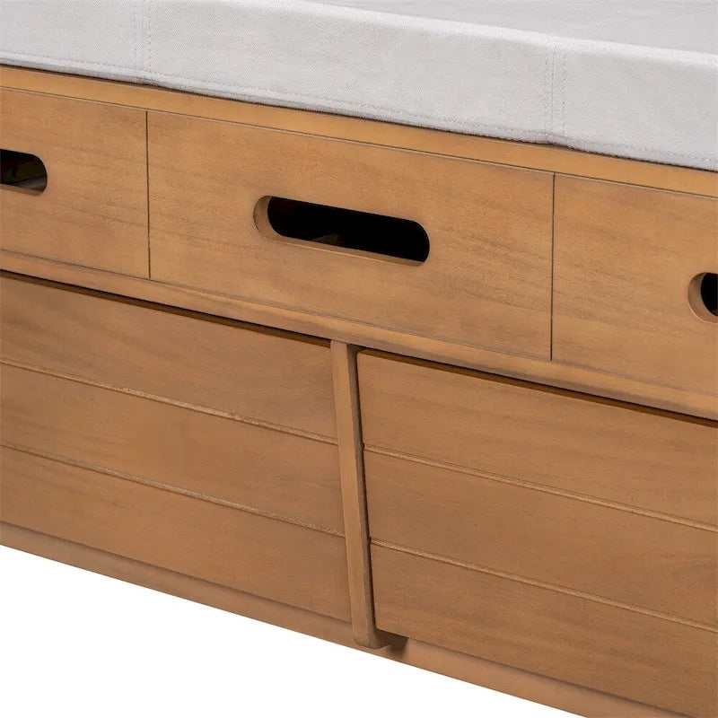 Rustic Storage Bench with 2 Drawers,Hidden Storage Space,Shoe Bench