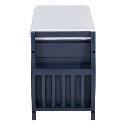 Multi Functional Storage Bench With Hidden Compartment And Open Shelf