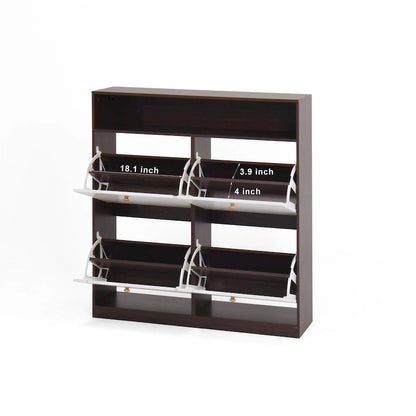 Shoe Storage Cabinet with 4 Flip Drawers, Shoe Rack Organizer with Handle Freestanding Shoe Cabinet with Anti-tip Fitting