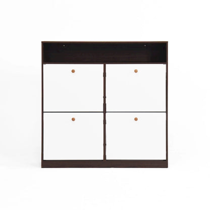 Shoe Storage Cabinet with 4 Flip Drawers, Shoe Rack Organizer with Handle Freestanding Shoe Cabinet with Anti-tip Fitting