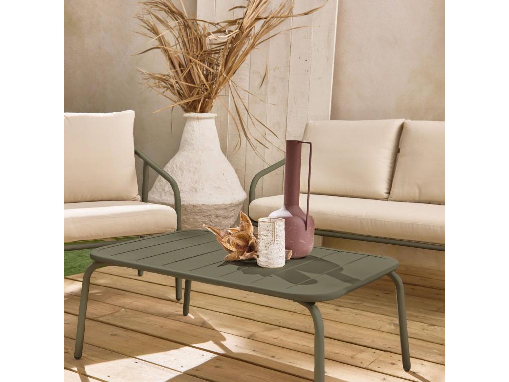 Beige Metal Outdoor Furniture Set