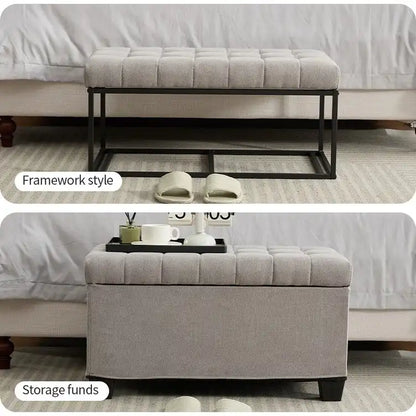 Storage Ottoman Bench, Foot Rest with Legs, 16 x 30 x 16.1 Inches, End of Bed Bench, Storage Chest, Load up to 660 lb