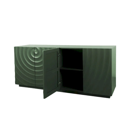 Stylish and Functional 4-Door Cabinet with Suspended Base, for Living Room and Kitchen, 59.0615.6726.46(GREEN)