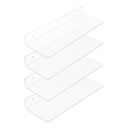 Acrylic Floating Shelves for Wall, Clear Acrylic Shelves for Bathroom, Living Room, Bedroom, Kitchen Wall Display Shelf Clear