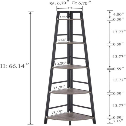 Rustic Tall Corner Bookshelf