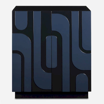 2-Door Storage Cabinet - 34 - Glossy Blue Finish