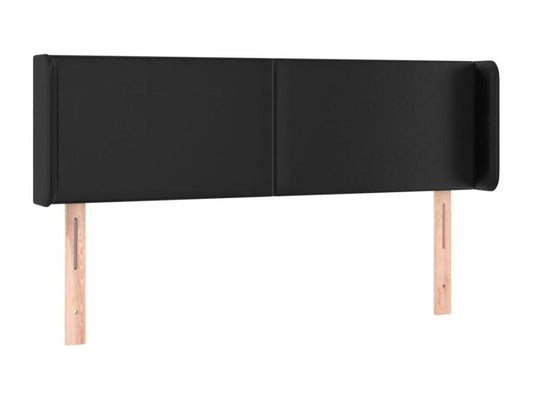 Black Faux Leather Bed, 147 x 16 x 78 cm