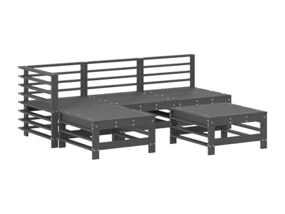 Gray Solid Wood Outdoor Furniture Set