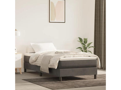Gray Velvet Bed, 100 x 200 cm