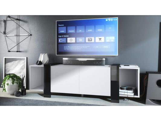 White TV Stand, 149 x 45.5 x 34 cm