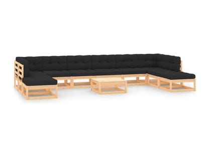 Anthracite Pine Wood Outdoor Furniture Set