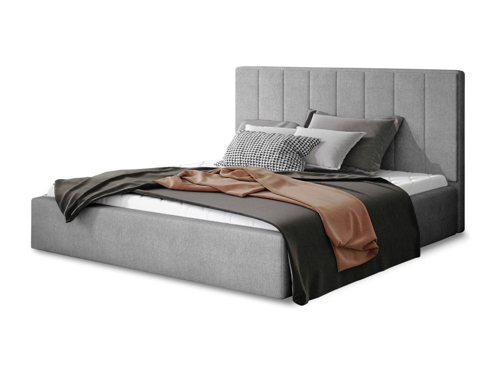 Gray Fabric Bed, 200 x 200 cm