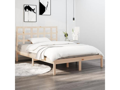 Brown Solid Wood Bed Frame, 120 x 190 cm