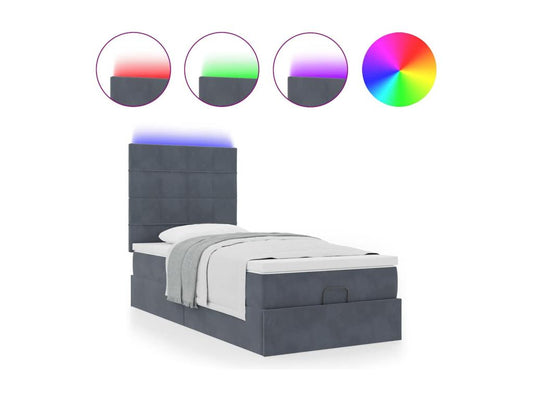 Gray Velvet Mattress, 90 x 190 cm