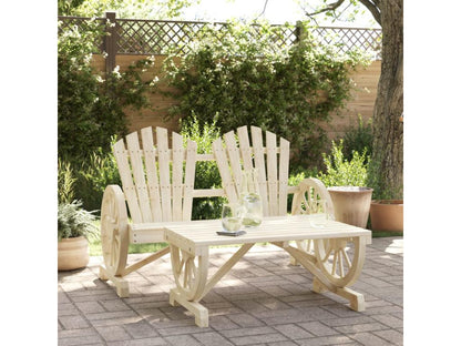 Brown Pine Wood Outdoor Furniture Set - dlz1766461736522