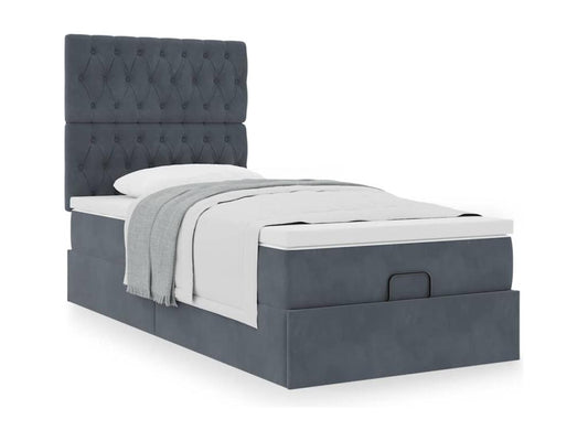 Gray Velvet Mattress, 90 x 200 cm