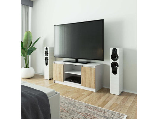 White Oak Wood TV Stand, 120 x 40 x 55 cm