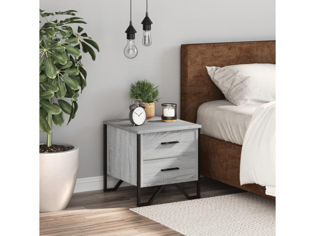 Gray Engineered Wood Table, 40 x 41 x 40 cm