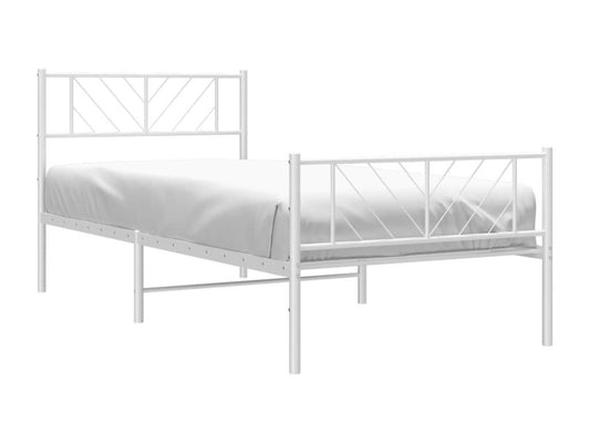 White Metal Bed Frame, 100 x 190 cm - dlz1766461478117